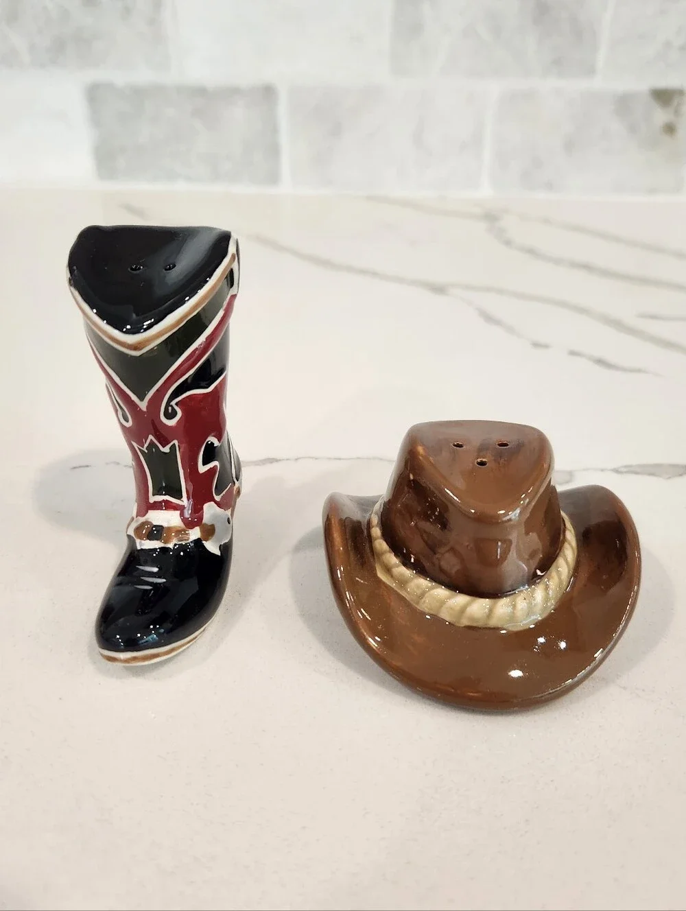 Vintage Sonoma Happy Trails Salt And Pepper Shakers Set Western Americana Decor